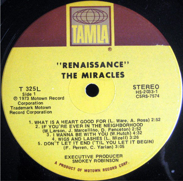 The Miracles : Renaissance (LP, Album, Gat)