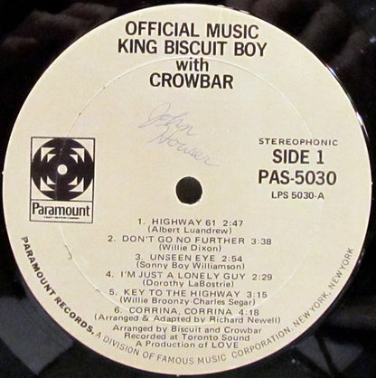 King Biscuit Boy With Crowbar (3) : Official Music (LP, Album, Mon)