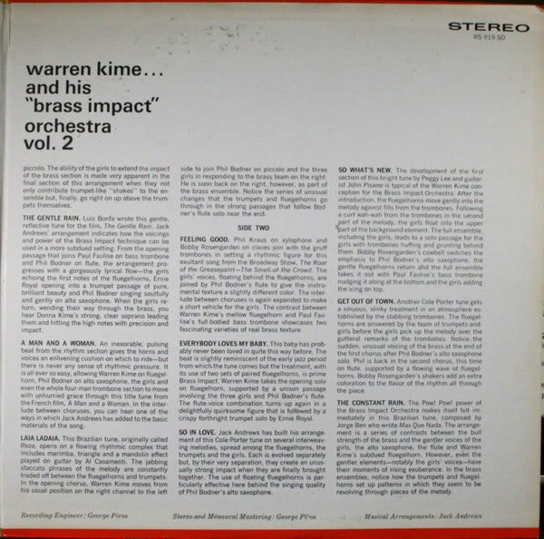 Warren Kime And His Brass Impact Orchestra : Explosive Brass Impact Vol. 2 (LP, Album)