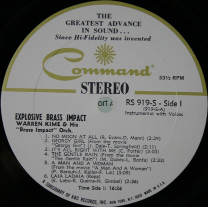 Warren Kime And His Brass Impact Orchestra : Explosive Brass Impact Vol. 2 (LP, Album)