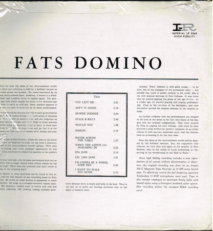 Fats Domino : Lets Play Fats Domino (LP, Album, Mono)