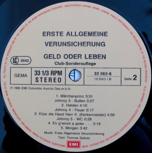 EAV (Erste Allgemeine Verunsicherung) : Geld Oder Leben! (LP, Album, Club)