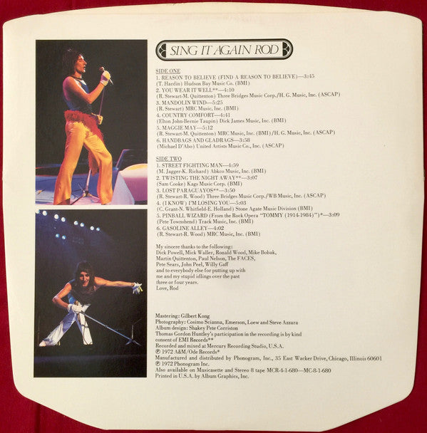 Rod Stewart : Sing It Again Rod (LP, Comp, Club, RE, RCA)