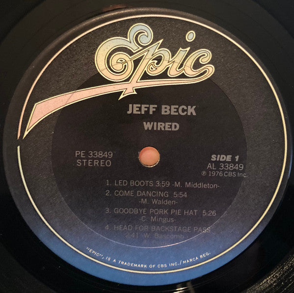 Jeff Beck : Wired (LP, Album, RE, Pit)