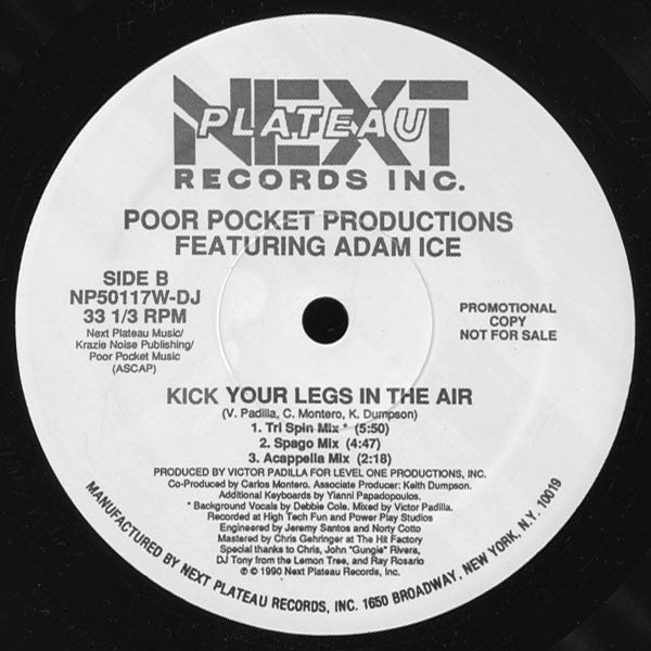 Poor Pocket Productions Featuring Adam Ice : Kick Your Legs In The Air (12", Promo, SRC)