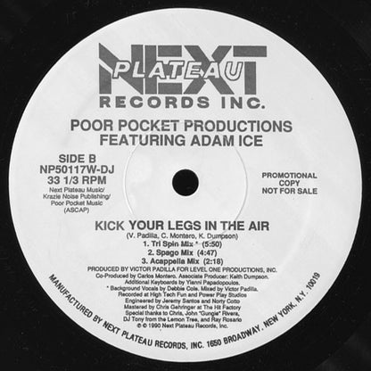 Poor Pocket Productions Featuring Adam Ice : Kick Your Legs In The Air (12", Promo, SRC)