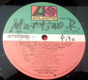 Lobo : Caribbean Carnival (12", Promo)