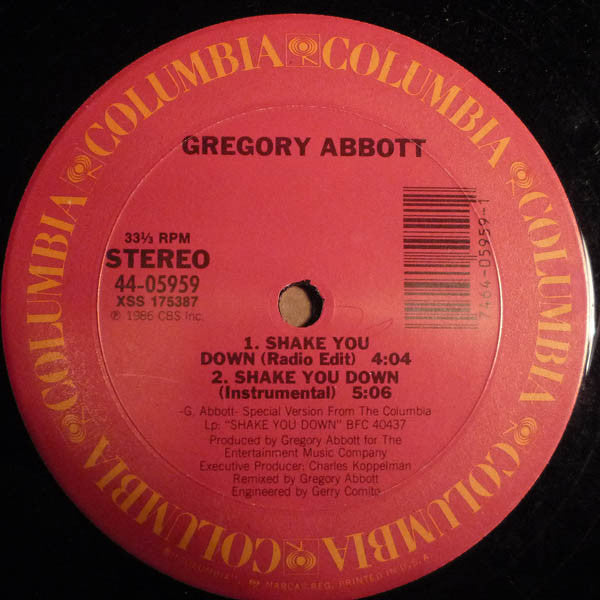 Gregory Abbott : Shake You Down (12")