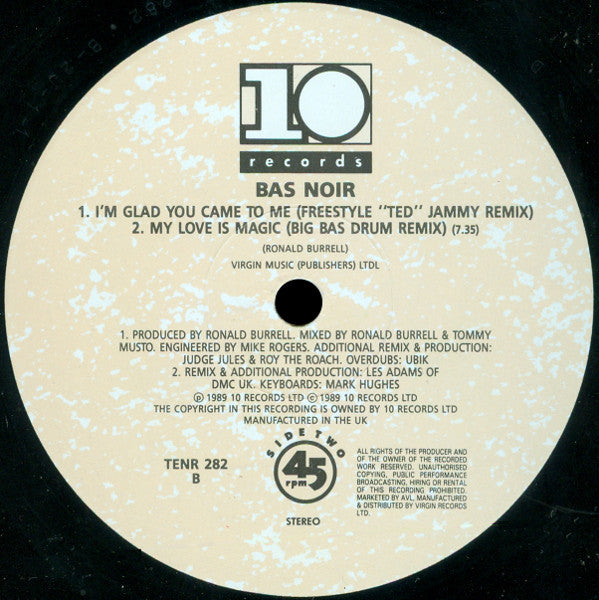Bas Noir : I'm Glad You Came To Me (Steve Anderson Remix) (12")