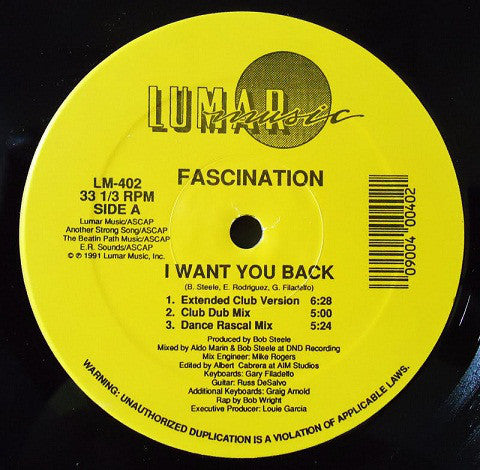 Fascination : I Want You Back (12")