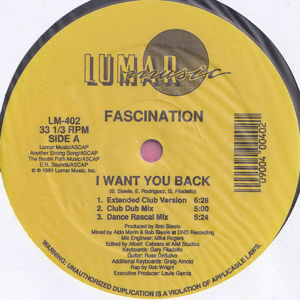 Fascination : I Want You Back (12")