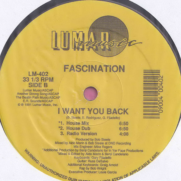 Fascination : I Want You Back (12")