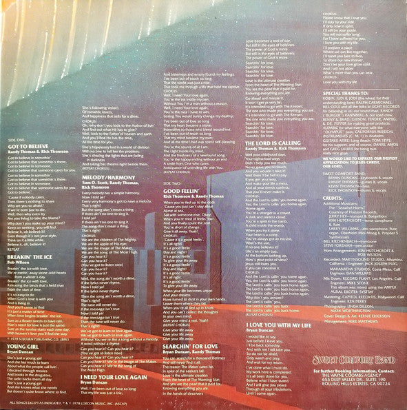 Sweet Comfort Band : Breakin' The Ice (LP, Album, Gat)