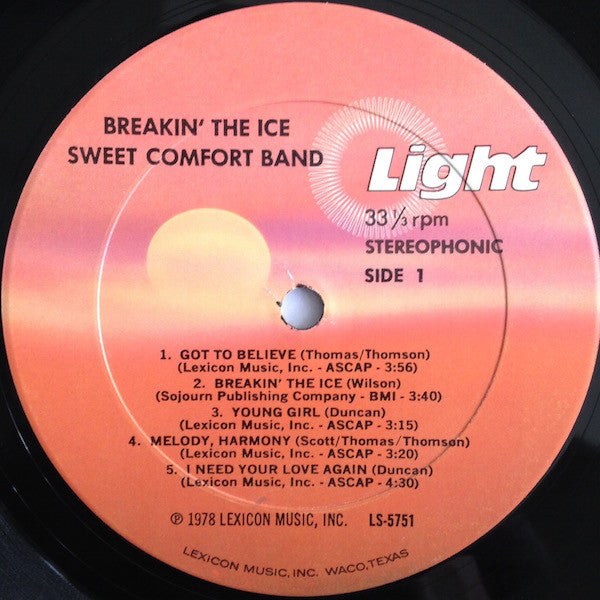 Sweet Comfort Band : Breakin' The Ice (LP, Album, Gat)