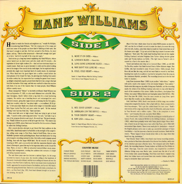 Hank Williams : Country Music (LP, Comp)