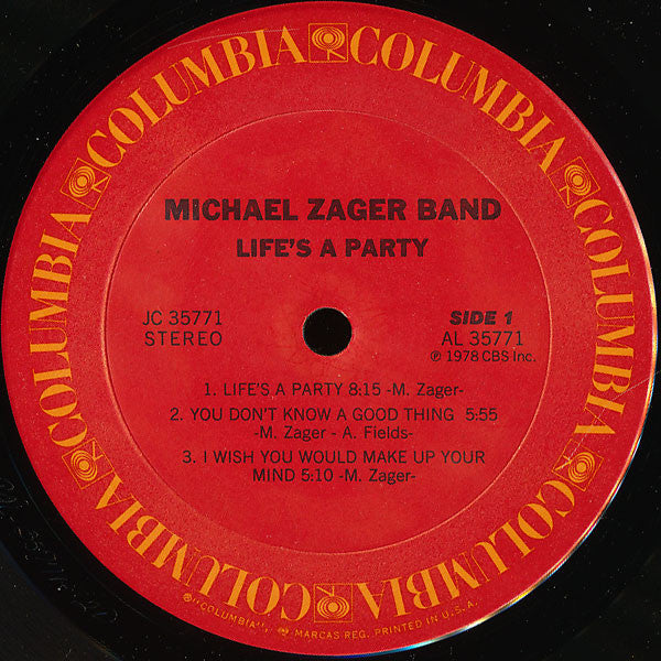 The Michael Zager Band : Life's A Party (LP, Album, P/Mixed)