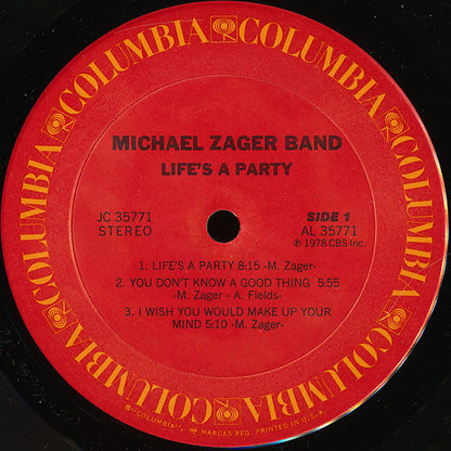The Michael Zager Band : Life's A Party (LP, Album, P/Mixed)