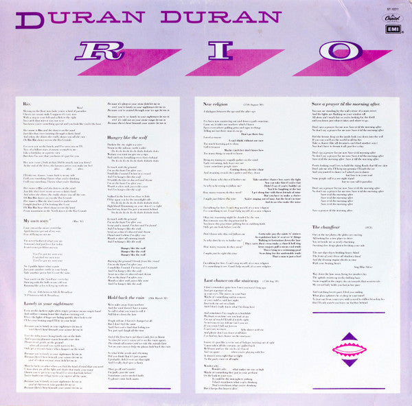 Duran Duran : Rio (LP, Album, RE, RM, 3rd)