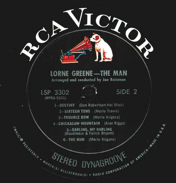 Lorne Greene : The Man (LP, Album, Roc)