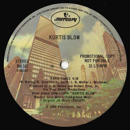 Kurtis Blow : Hard Times (12", Promo)