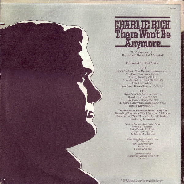 Charlie Rich : There Won't Be Anymore (LP, Comp, Hol)