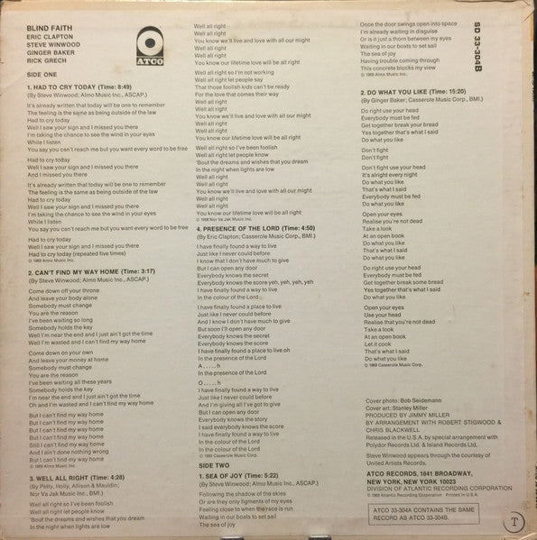 Blind Faith (2) : Blind Faith (LP, Album, CP )