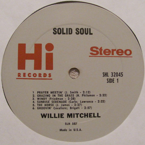 Willie Mitchell : Solid Soul (LP, Album)