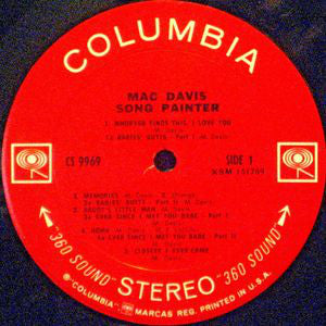 Mac Davis : Song Painter (LP, Album, Pit)