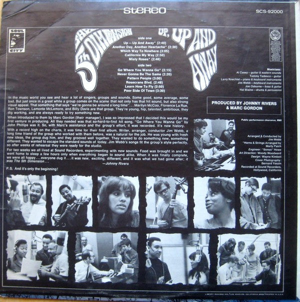 The Fifth Dimension : Up, Up And Away (LP, Album, Res)