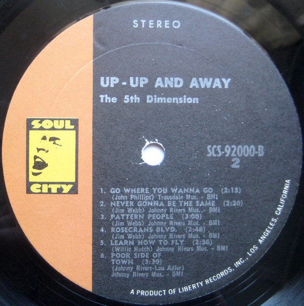 The Fifth Dimension : Up, Up And Away (LP, Album, Res)