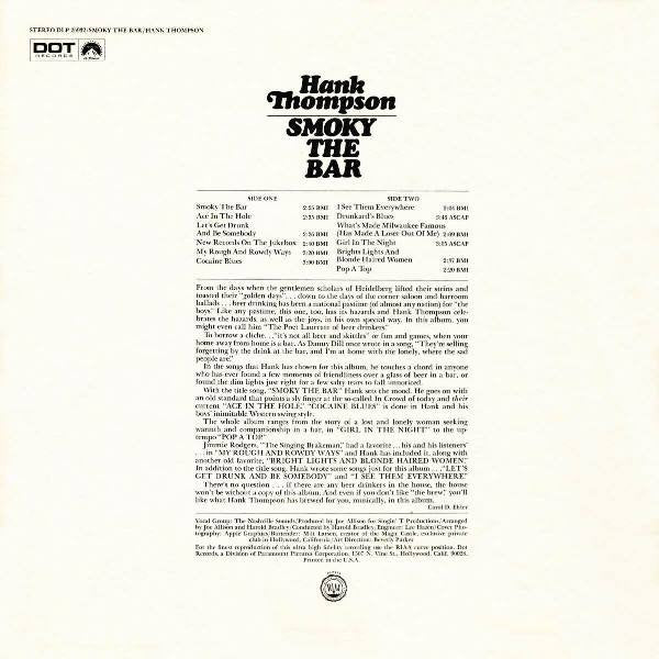 Hank Thompson : Smoky The Bar (LP, Album)