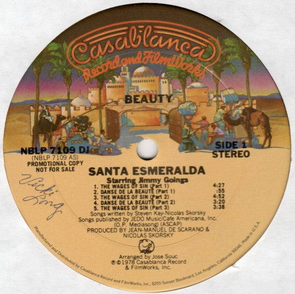Santa Esmeralda Starring Jimmy Goings : Beauty (LP, Album, Promo)