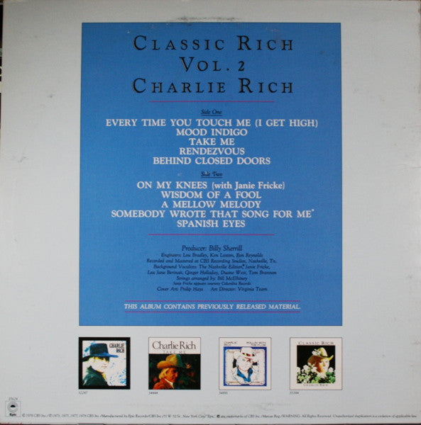 Charlie Rich : Classic Rich Vol. 2 (LP, Comp)
