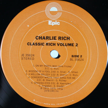 Charlie Rich : Classic Rich Vol. 2 (LP, Comp)