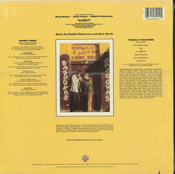 Robbie Robertson And Alex North : Carny (Sound Track From The Motion Picture) (LP, Album)