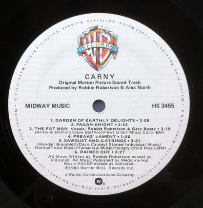 Robbie Robertson And Alex North : Carny (Sound Track From The Motion Picture) (LP, Album)