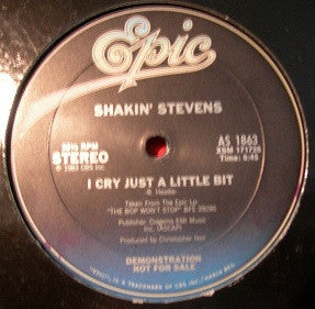 Shakin' Stevens : Cry Just A Little Bit (12", Promo)