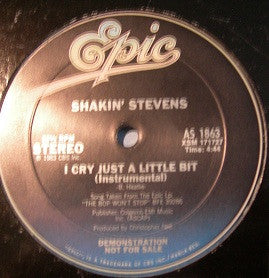 Shakin' Stevens : Cry Just A Little Bit (12", Promo)