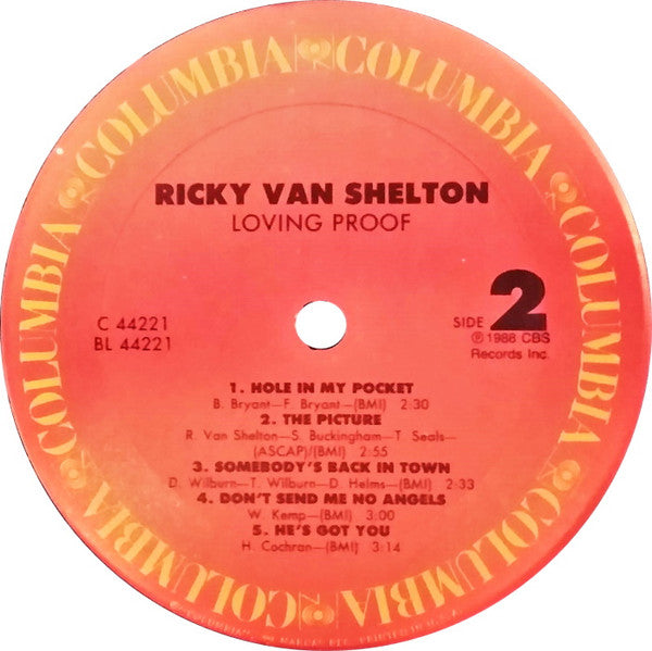 Ricky Van Shelton : Loving Proof (LP, Album, Car)
