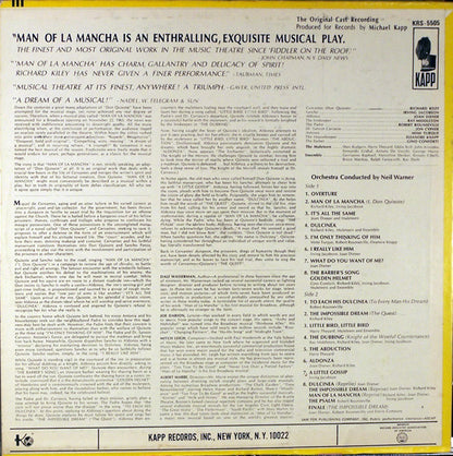 "Man Of La Mancha" Original Broadway Cast, Richard Kiley, Joan Diener, Irving Jacobson, Robert Rounseville, Ray Middleton : Man Of La Mancha (LP, Album)