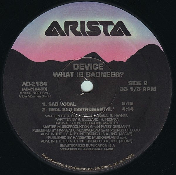 Device (3) : What Is Sadness? (12")