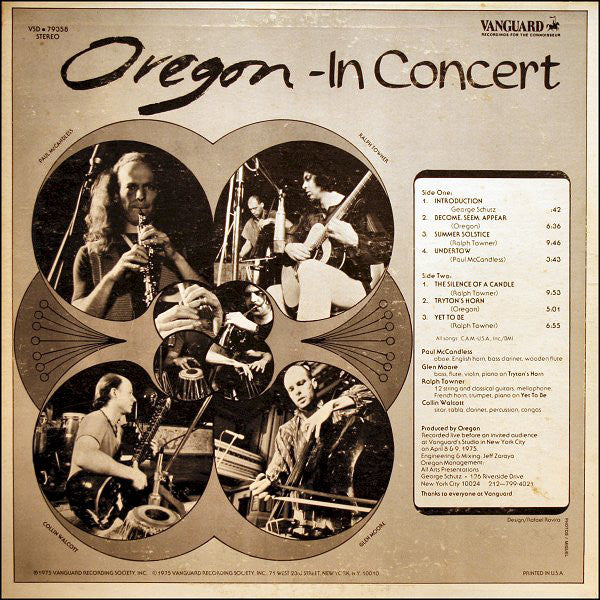 Oregon : In Concert (LP, Album, Pit)
