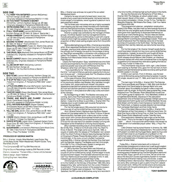 Billy J. Kramer & The Dakotas : Listen (LP, Comp, Whi)