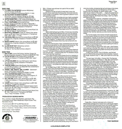 Billy J. Kramer & The Dakotas : Listen (LP, Comp, Whi)