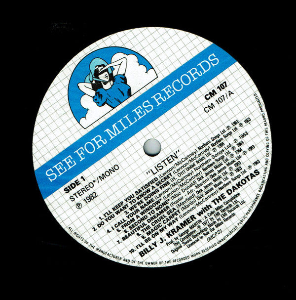 Billy J. Kramer & The Dakotas : Listen (LP, Comp, Whi)