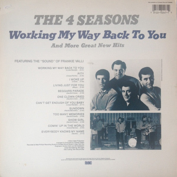 The Four Seasons : Working My Way Back To You (LP, Album, Mono, RM)