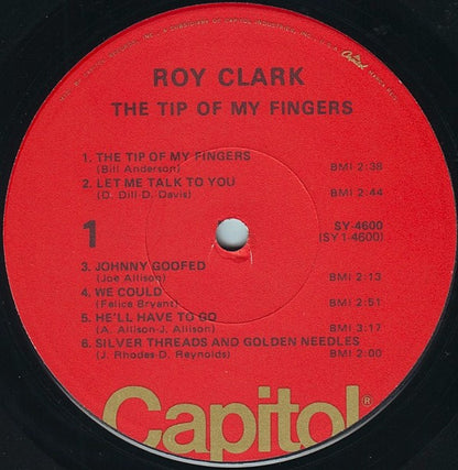 Roy Clark : The Tip Of My Fingers (LP, Album, RE, Jac)