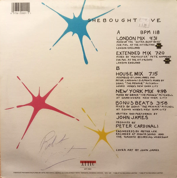 John James : She Bought Love (12", Single)