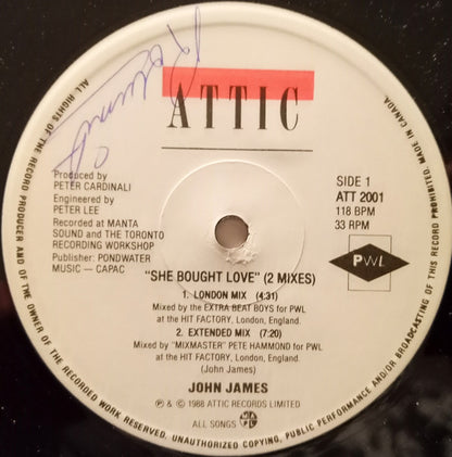 John James : She Bought Love (12", Single)