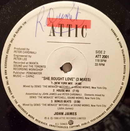 John James : She Bought Love (12", Single)